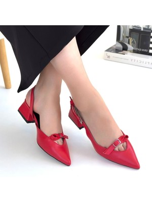 SEPET365 Rewat Kırmızı Cilt Topuklu Ayakkabı