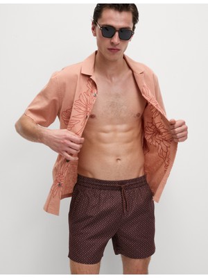 Marks & Spencer Hızlı Kuruyan Geometrik Desenli Erkek Deniz Şortu