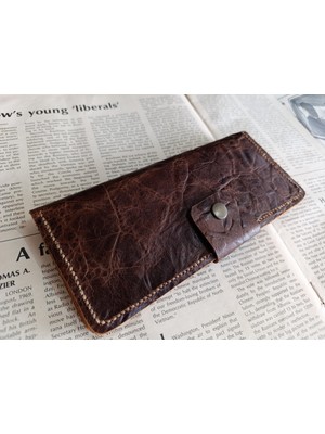 Mahfuz Kesimden Dikime Tamamen El Emeği Gerçek Deri Cüzdan 12 Kart 2 Banknot Alanı (19.4cm*8,5cm)  NLU244