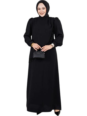 Merve Elbise Çapraz Kristal Taş Detaylı Şık Abiye Elbise