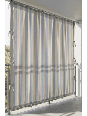 Ceylan Home 4 Tarafı Kuş Gözlü Bahçe Brandası | Dış Mekan Balkon, Garaj ve Teras Perdesi – Gri Krem