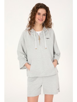 U.S. Polo Assn. Kadın Gri Melanj Basic Sweatshirt 50319959-VR086