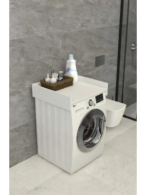 Ceylan Design Banyo Raf, Organizer Çamaşır ve Kurutma Makinesi Dolabı Beyaz