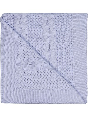 Civil Baby Saç Örgülü  Düz Battaniye - Mavi Standart