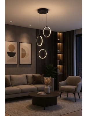 Osc Home Aydınlatma Tasarım LED Avize Kumandalı 3 Renk Isık