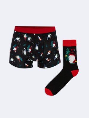 Lc Waikiki Yeni Sezon Yılbaşı Temalı Erkek Boxer ve Çorap