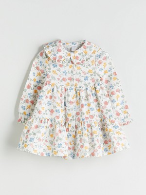 Lc Waikiki Yeni Sezon Bebe Yaka Çiçekli Kız Bebek Elbise