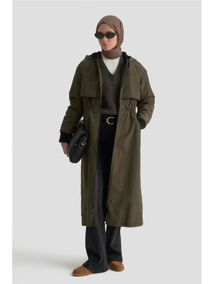 Armine Aller Detaylı Kapitone Manto 25KT1726 Haki