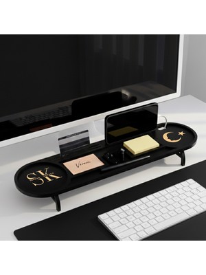 Venocci Kurumsal & Kişiye Özel  Hediye  Ahşap Masaüstü Oval Organizer