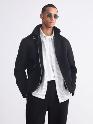 Lc Waikiki Yeni Sezon Standart Kalıp Kürk Yaka Süet Erkek Mont