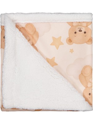 Civil Baby Ayıcık ve Ay Empirme Battaniye ve Kundak - Ekru Standart