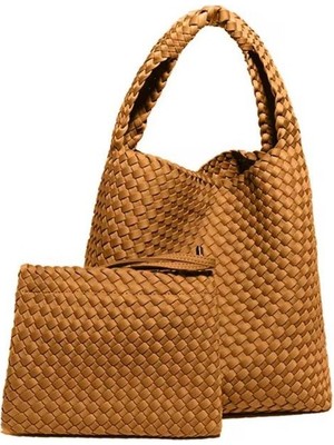 NOÁ Easy Knot Kadın Örgü Çanta – İç Çantalı-Günlük Kullanım-Taba