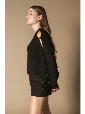 Nisan Triko Kol Detaylı Triko Kazak