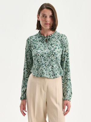 Lc Waikiki Yeni Sezon Bağlamalı Yaka Desenli Bluz