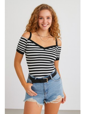 Alpaco Çizgili Bluz