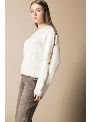 Nisan Triko Kol Detaylı Triko Kazak