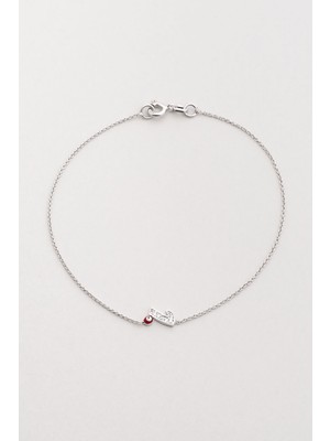 So CHIC I Harfi 18 Ayar Beyaz Altın Kaplama 19 cm Gümüş Nazar Bileklik