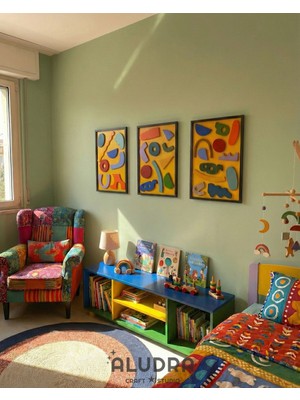 Aludra Craft Studio Pop Art Ahşap Duvar Dekoru Tablo (50X35CM) 3'lü Set -Playful Geometry