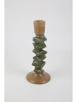 Vitale Füme Cam Taş Mumluk 11.5*11.5*29 cm