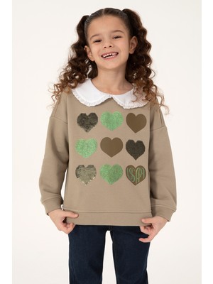 U.s. Polo Assn. Kız Çocuk Açık Haki Sweatshirt 50317879-VR183