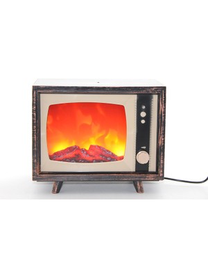 Tv Tasarımlı Ledli Şömine Lamba