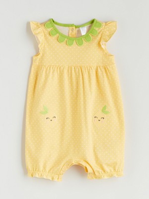 Lc Waikiki Yeni Sezon Nakışlı Kız Bebek Tulum ve Şapka