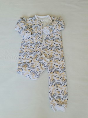 Swan Butik Kız Erkek Çocuk Paçalı Uyku Tulumu 2,5 Tog Iç Dış yüzeyi %100 Pamuk Penye Dozer 8 yaş