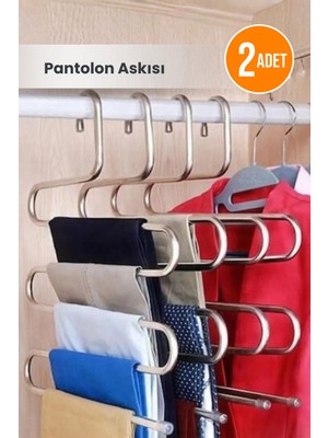 Orvila 2 Adet - 5 Bölmeli Metal Pantolon Askısı - Giysi Eşarp Fular Kıyafet Askısı Düzenleyici Organizer2