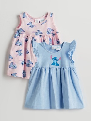 Lc Waikiki Yeni Sezon Lilo & Stitch Baskılı Kız Bebek Elbise 2'li