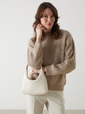 Lc Waikiki Yeni Sezon Bisiklet Yaka Baklava Desenli Kadın Triko Kazak