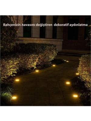 Stumbanng 4'lü Solar Panelli Kazıklı Zemin Solar Ledi 8+4 LED Gün Işığı
