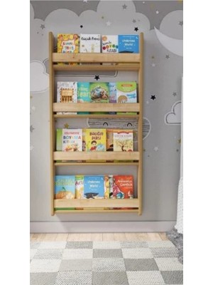 Rozbo Montessori 4 Raflı Mdf Çocuk Kitaplığı 120*80 cm - Safir Meşe