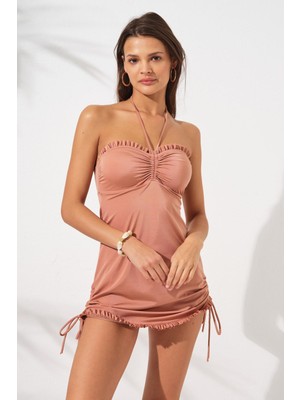 Pierre Cardin Jersey Soft Straplez Elbise Mayo Bronz 231128