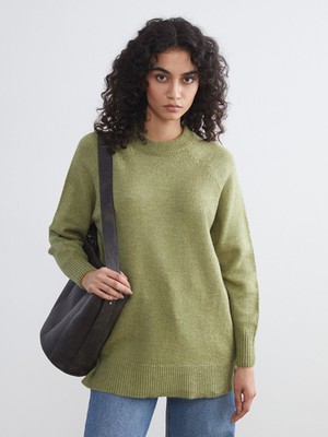 Lc Waikiki Yeni Sezon Bisiklet Yaka Oversize Kadın Triko Tunik