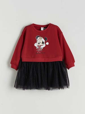 Lc Waikiki Yeni Sezon Mickey Mouse Lisanslı Kız Çocuk Tüllü Elbise