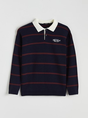 Lc Waikiki Yeni Sezon Polo Yaka Çizgili Erkek Triko Kazak