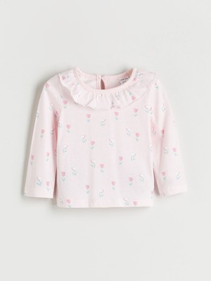 Lc Waikiki Yeni Sezon Bisiklet Yaka Çiçekli Kız Bebek Tişört