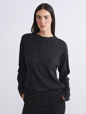 Lc Waikiki Yeni Sezon Bisiklet Yaka Simli Kadın Triko Kazak