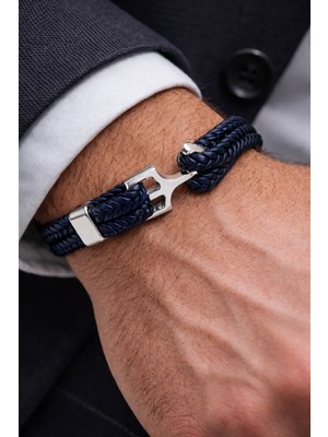 Herşey Nota Deep Navy Core – Lacivert Hakiki Deri Erkek BILEKLIK-50-673