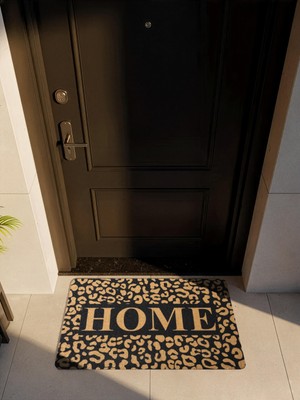 Cotto Home Cocojoy PJ001A Home Leopar Desenli Kalın Kaymaz Taban Nem Alıcı Şık Tasarım Kapı Önü Paspası