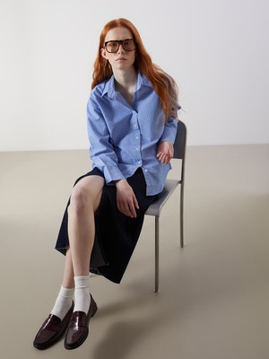 Lc Waikiki Yeni Sezon Çizgili Oversize Oxford Kadın Gömlek