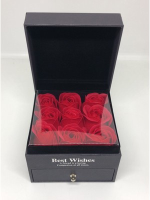 Lebron Lüks Çekmeceli Gül Kutusu & Gerçek Istiridye Inci Kolye Seti – Özel Hediye Çantalı