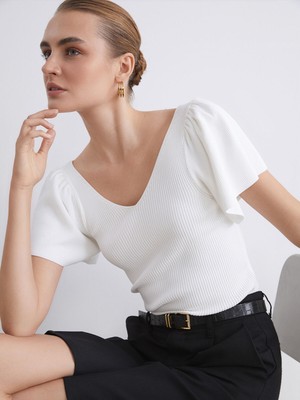 Lc Waikiki Yeni Sezon V Yaka Kadın Triko Kazak