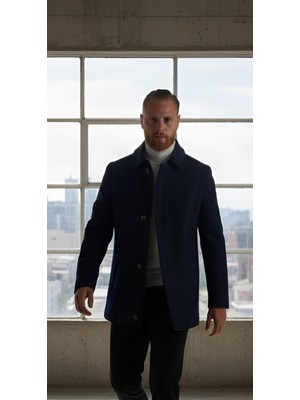 Bran Klasik Yaka Kaşe Erkek Kaban