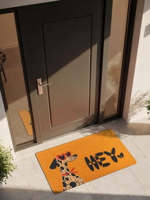 Cotto Home Cocojoy PJ009A Hey Köpek Desenli Kalın Kaymaz Taban Nem Alıcı Şık Tasarım Kapı Önü Paspası