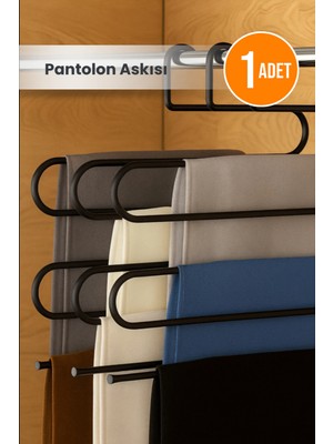 Orvila Siyah 5 Bölmeli Metal Elbise Askısı - Giysi Pantalon Fular Kıyafet Gardrop Düzenleyici Organizer