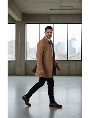 Bran Klasik Yaka Kaşe Erkek Kaban