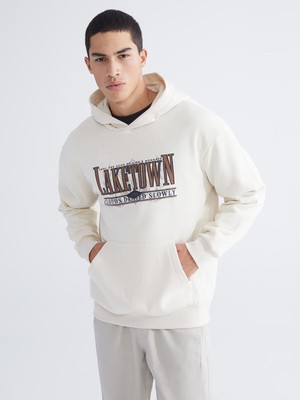 Lc Waikiki Yeni Sezon Baskılı Erkek Kalın Hoodie