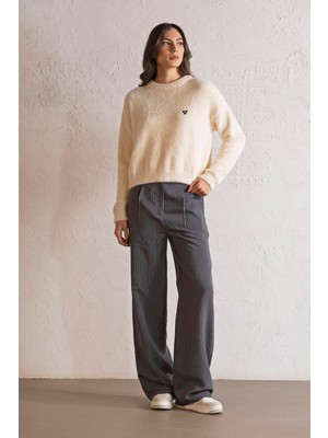 ZERO ZERO THREE NINE Bisiklet Yaka Yumuşak Dokulu Kadın Kazak