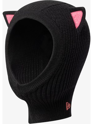 New Era Cat Ears Balaclava Kız Çocuk Siyah Şapka Eğlenceli Tasarım ve Soğuk Hava Koruması